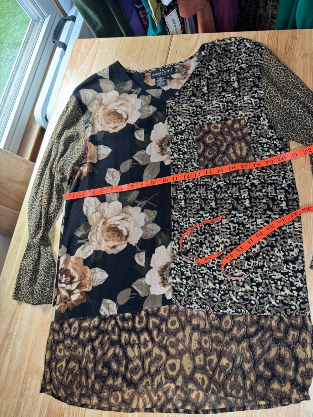Vintage Carole Little 3 Piece Outfit Size 8 Mixed Print Tunic Jacket Skirt USA